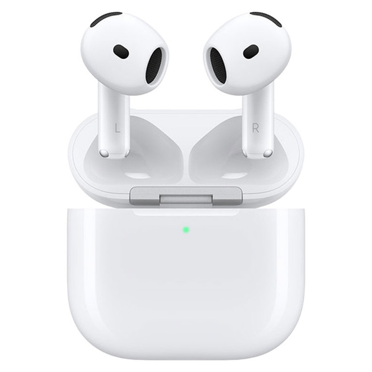 هدفون بلوتوثی اپل مدل AirPods 4 فاقد قابلیت نویز کنسلینگ، درگاه شارژ USB Type-C، شارژ بی سیم، با قابلیت اتصال به چند دستگاه، پشتیبانی از فرمان لمسی، نشانگر LED، پشتیبانی از دستیار صوتی، مقاوم در برابر آب